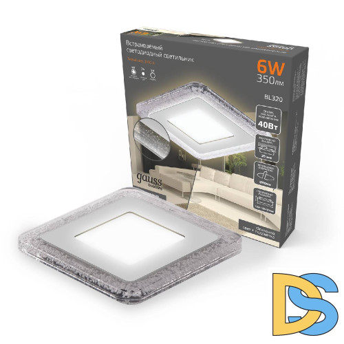 Встраиваемый светодиодный светильник Gauss Backlight Bubbles BL320