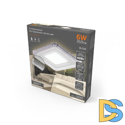 Встраиваемый светодиодный светильник Gauss Backlight Bubbles BL320