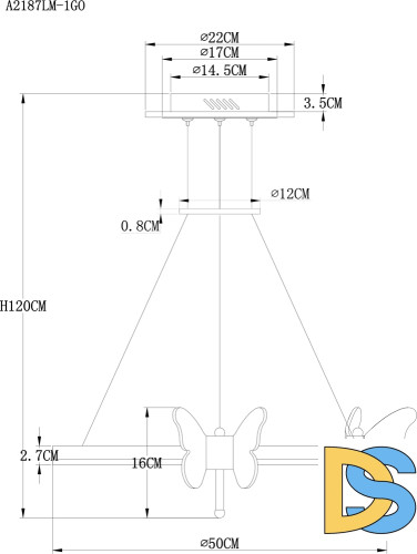 Подвесной светильник Arte Lamp Darcy A2187LM-1GO