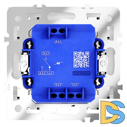Проходной переключатель встраиваемый VOLTUM S70 одноклавишный с подсветкой 10А, (кашемир)