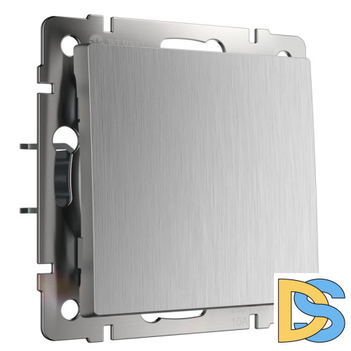 Выключатель одноклавишный Werkel cеребряный рифленый W1110009 4690389158865