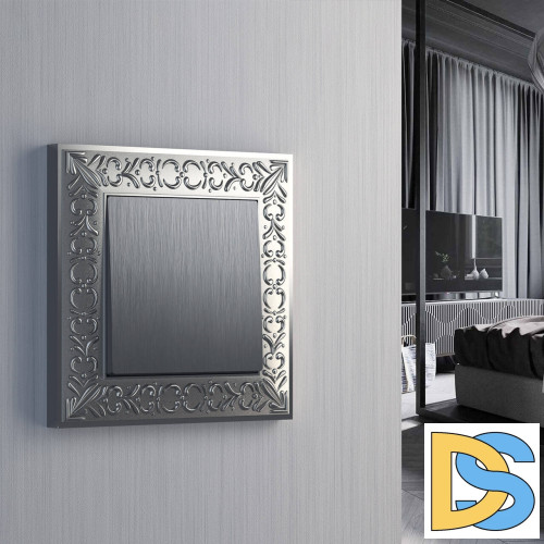 Выключатель одноклавишный Werkel cеребряный рифленый W1110009 4690389158865