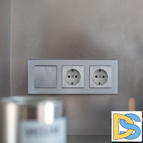 Выключатель одноклавишный Werkel cеребряный рифленый W1110009 4690389158865