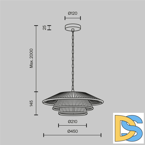 Подвесной светильник Maytoni Costa MOD394PL-01BS