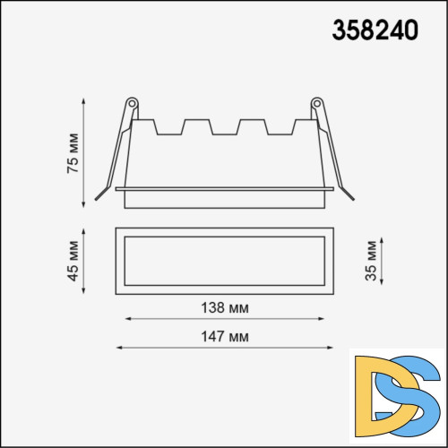 Встраиваемый светодиодный светильник Novotech Hielo 358240