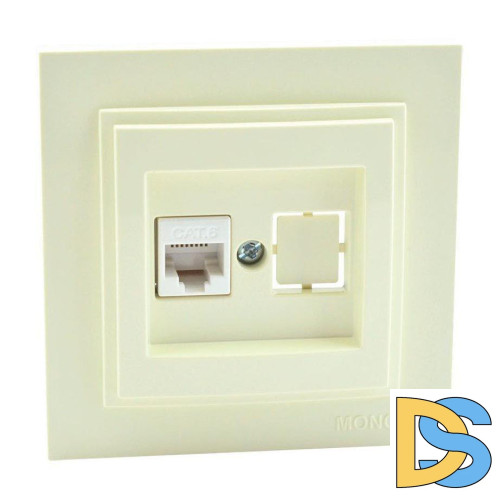 Розетка телефонная Rj45 Cat3 Mono Electric Despina-Larissa крем 500-001725-124