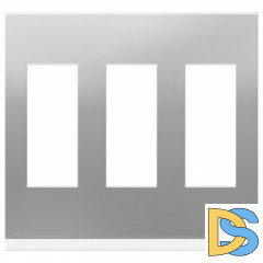 Рамка 3-ая (тройная), Алюминий матовый/Белый, серия Unica Pure, Schneider Electric
