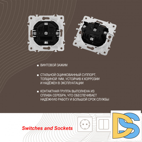 Розетка с заземлением и шторками Arte Milano 203.40-1.black