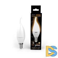 Лампа светодиодная Gauss E14 9.5W 3000K матовая 104101110