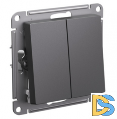 Выключатель 2-клавишный, Базальт, серия Atlas Design, Schneider Electric