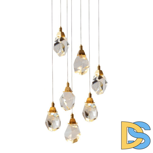 Подвесной светильник Delight Collection Crystal rock II 9701P/7R brass