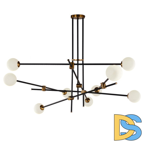 Люстра на штанге Delight Collection Bistro Globe 9389P/9 black/gold