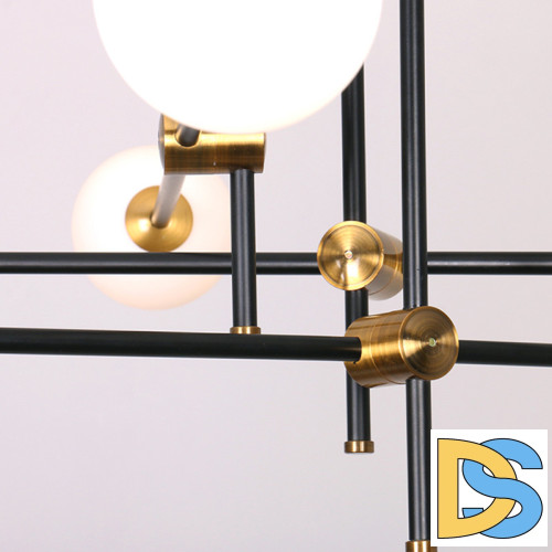 Люстра на штанге Delight Collection Bistro Globe 9389P/9 black/gold