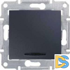 Выключатель 1-клавишный, с индикацией, Графит, серия Sedna, Schneider Electric