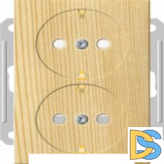 Розетка 2-ая электрическая с заземлением с защитными шторками, Сосна (пластик), серия Wessen 59, Schneider Electric