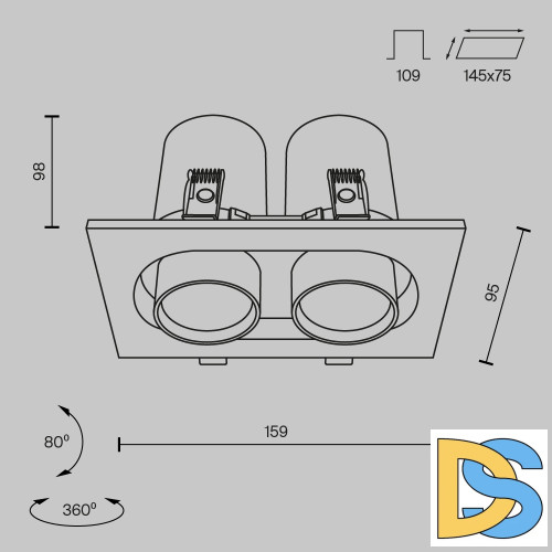 Встраиваемый светильник Maytoni Hidden DL045-02-10W3K-B