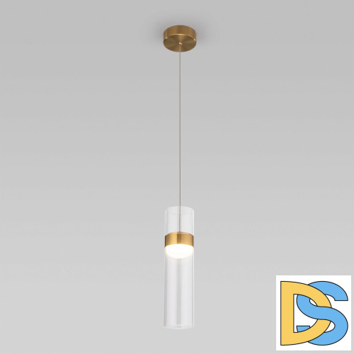 Подвесной светильник Eurosvet Lumen 50244/1 LED латунь/прозрачный a061286
