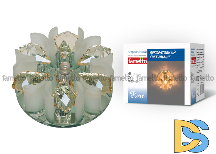 Встраиваемый светильник Fametto Fiore DLS-F120 G4 GLASSY/CLEAR+CHAMPAGNE