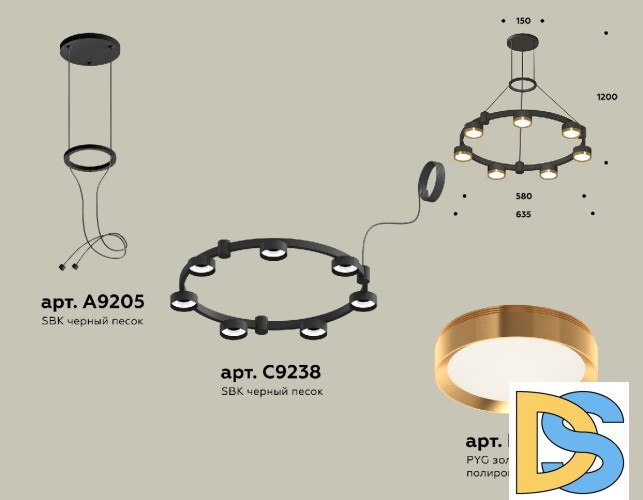 Подвесная люстра Ambrella Light Traditional (A9205, C9238, N8124) XR92051502
