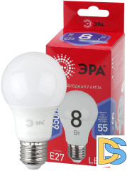 Лампа светодиодная Эра E27 8W 6500K LED A60-8W-865-E27 R Б0045323