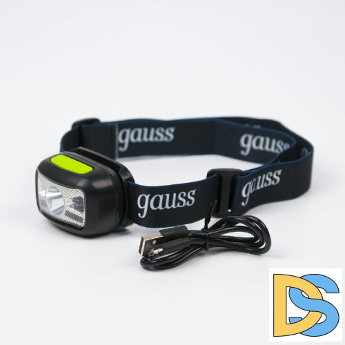 Налобный светодиодный фонарь Gauss аккумуляторный 40х60 220 лм GF402