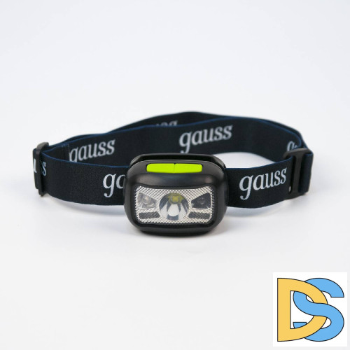 Налобный светодиодный фонарь Gauss аккумуляторный 40х60 220 лм GF402