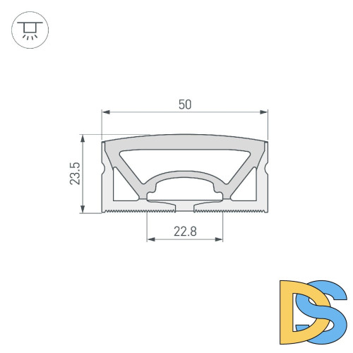 Силиконовый профиль Arlight WPH-FLEX-5025-TOP-S23-10m WHITE 050136