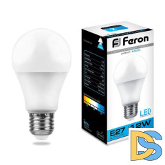 Лампа светодиодная Feron E27 12W 6400K Шар Матовая LB-93 25490