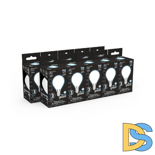 Лампа светодиодная филаментная Gauss E14 9W 4100К матовая 105201209