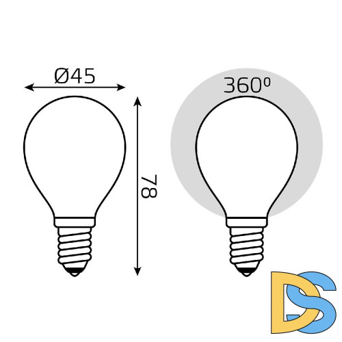 Лампа светодиодная филаментная Gauss E14 9W 4100К матовая 105201209