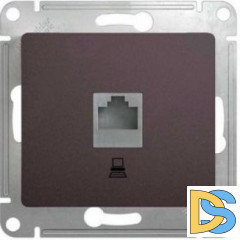 Розетка компьютерная 1-ая кат.5е, RJ-45 (интернет), Графит, серия Glossa, Schneider Electric