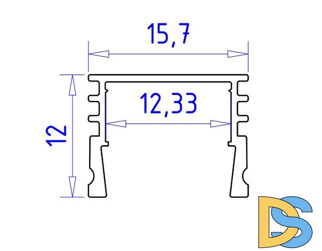 Алюминиевый накладной профиль Ambrella Light Alum Profile GP1750WH