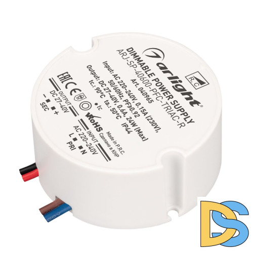 Блок питания Arlight ARJ-SP-40600-PFC-TRIAC-R (24W, 27-40V, 600mA) 040965