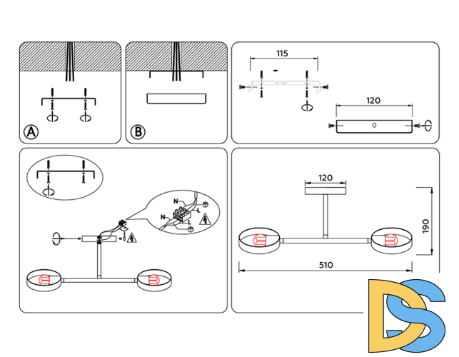 Люстра на штанге Ambrella Light Traditional TR8225