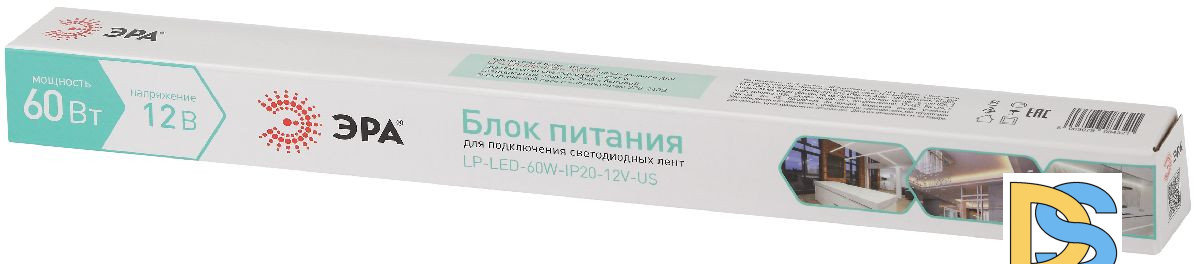 Блок питания Эра 60Вт DC12В 5A IP20 LP-LED-60W-IP20-12V-US Б0061153