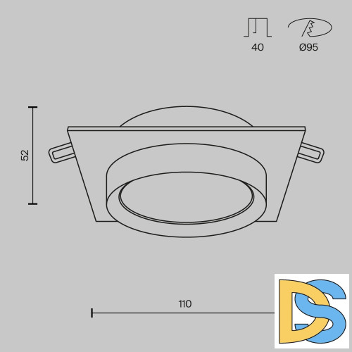 Встраиваемый светильник Maytoni Technical Hoop DL086-GX53-SQ-WS
