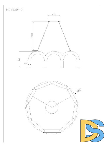 Подвесная люстра Arte Lamp Warhol A3258LM-45BK