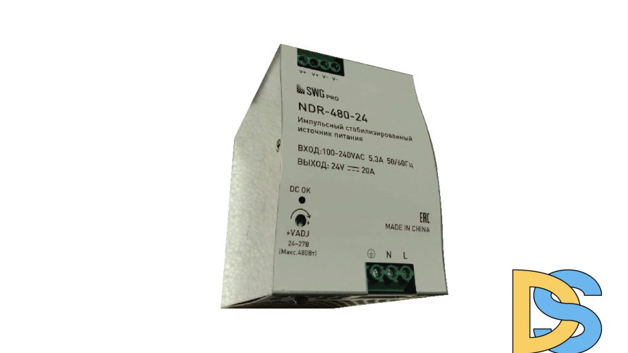 Блок питания SWG PRO 480Вт DC24 IP20 NDR-480-24
