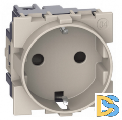 Розетка немецкого стандарта 2К+З 16А винтовые клеммы 2 модуля.Песочный. Btichino Living Now