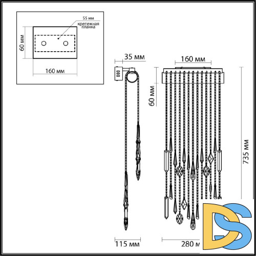 Настенный светильник Odeon Light Hall Afina 5420/10WL