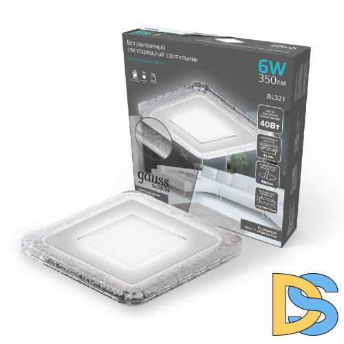 Встраиваемый светодиодный светильник Gauss Backlight Bubbles BL321