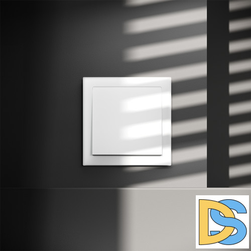 Перекрестный переключатель встраиваемый VOLTUM S70 одноклавишный 10А, (белый матовый)