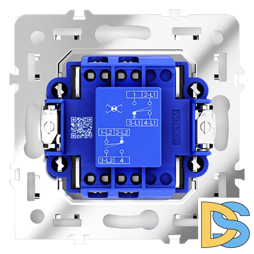 Перекрестный переключатель встраиваемый VOLTUM S70 одноклавишный 10А, (белый матовый)