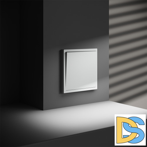 Перекрестный переключатель встраиваемый VOLTUM S70 одноклавишный 10А, (белый матовый)