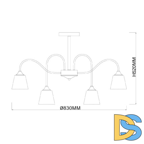 Люстра на штанге Escada Cobra 1147/8P