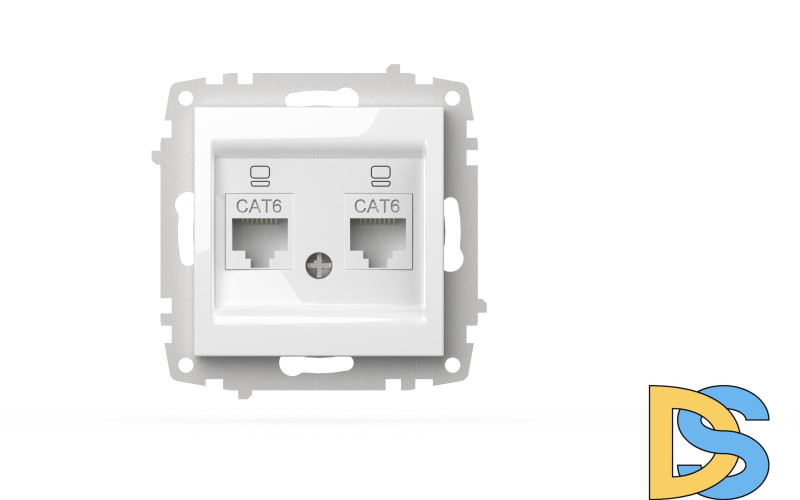 Розетка компьютерная двухместная ( Cat 6) ELBI Zena Vega 609-015600-248