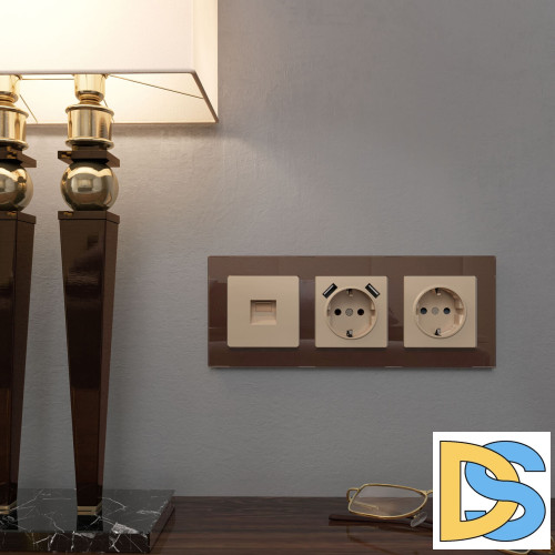 Накладка для розетки USB Werkel шампань W1179511 4690389157462