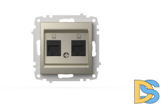 Розетка компьютерная двухместная ( Cat 6) ELBI Zena Vega 609-011400-248