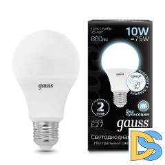 Лампа светодиодная сенсорная Gauss E27 10W 4100K матовая 102502210-M