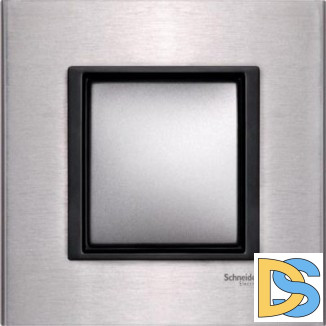 Рамка 1-ая (одинарная), Серебристый алюминий, серия UNICA TOP/CLASS, Schneider Electric